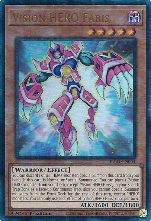 Vision HERO Faris [RA01-EN004] Prismatic Ultimate Rare Yu-Gi-Oh!