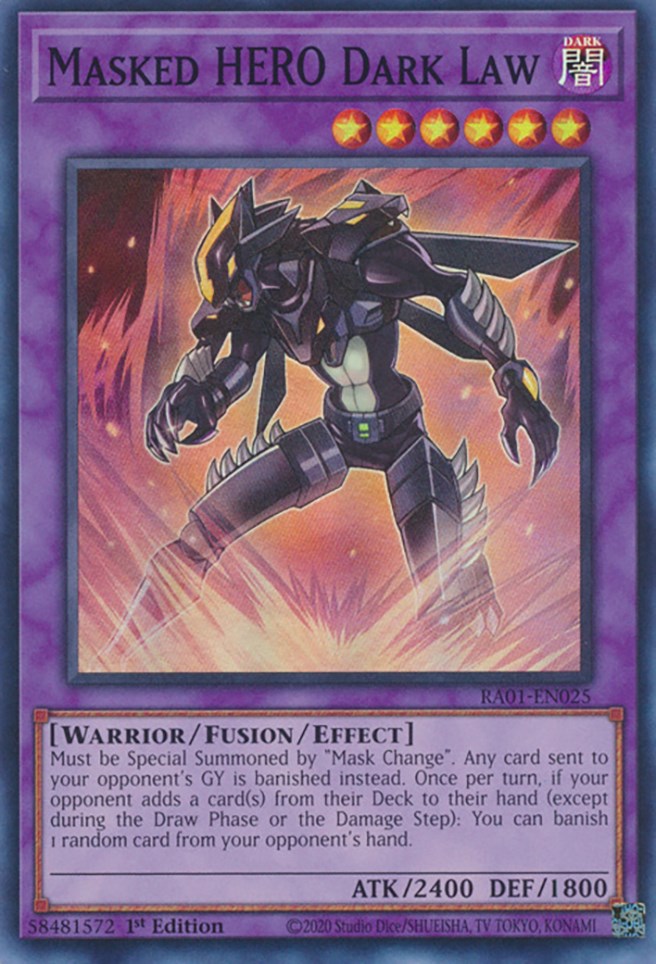 Masked HERO Dark Law [RA01-EN025] Super Rare Yu-Gi-Oh!