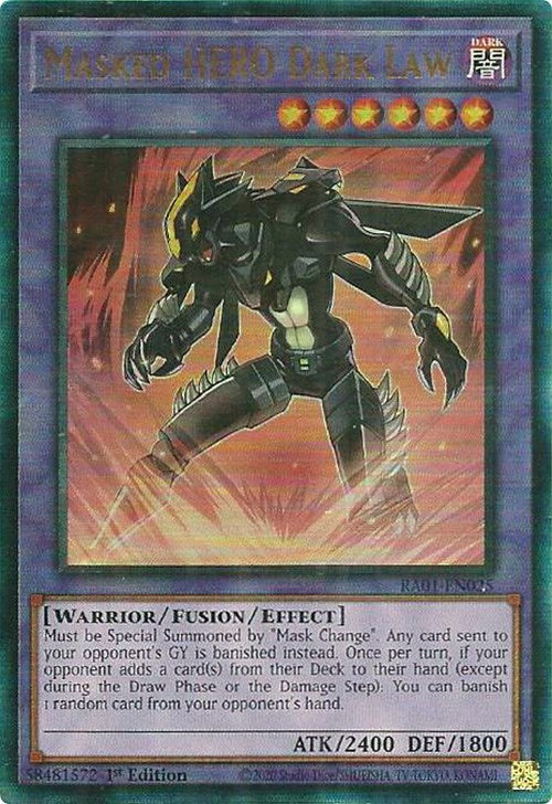 Masked HERO Dark Law [RA01-EN025] Prismatic Ultimate Rare Yu-Gi-Oh!