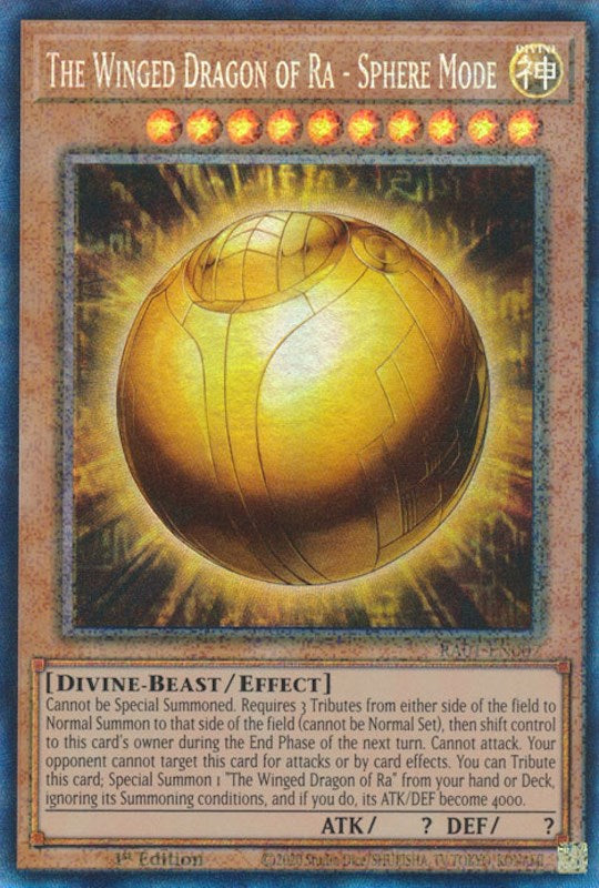 The Winged Dragon of Ra - Sphere Mode [RA01-EN007] Prismatic Collector's Rare Yu-Gi-Oh!