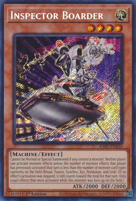 Inspector Boarder [RA01-EN010] Secret Rare Yu-Gi-Oh!