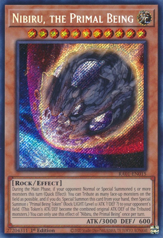 Nibiru, the Primal Being [RA01-EN015] Secret Rare Yu-Gi-Oh!