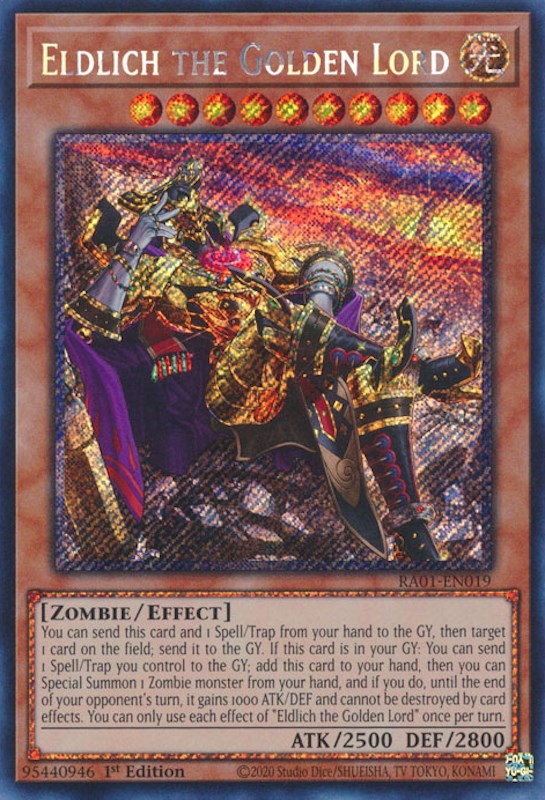 Eldlich the Golden Lord (Alternate Art) [RA01-EN019] Platinum Secret Rare Yu-Gi-Oh!