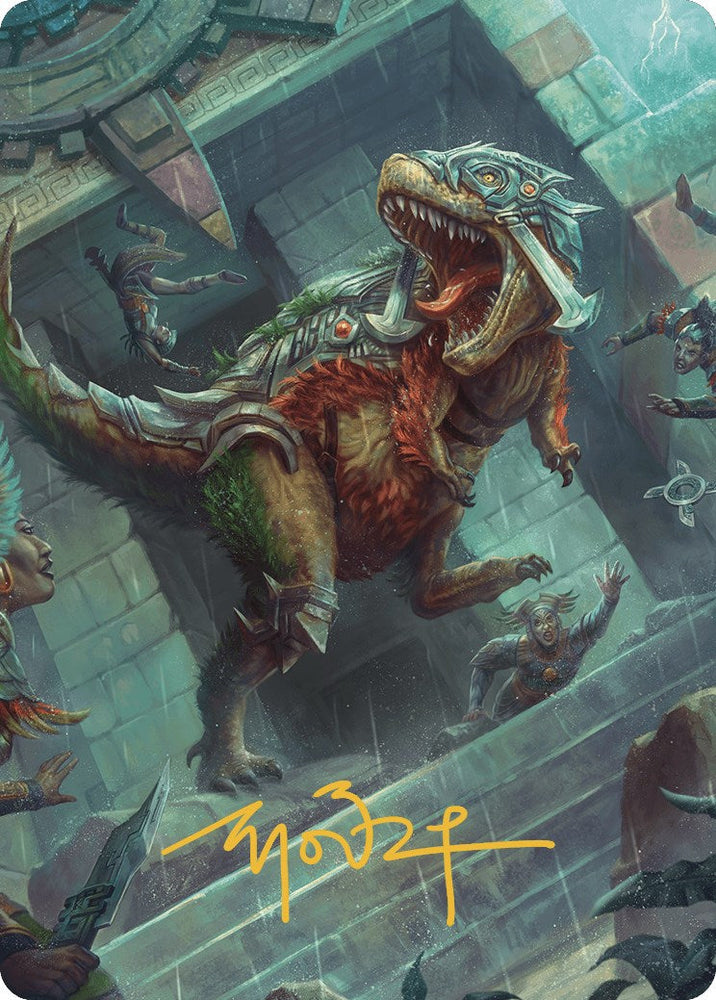 Carnage Tyrant Art Card (Gold-Stamped Signature) [The Lost Caverns of Ixalan Art Series] Magic: The Gathering