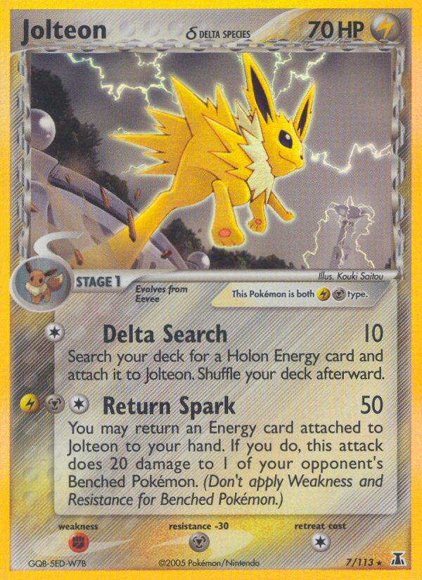 Jolteon (7/113) (Delta Species) [EX: Delta Species] Pokémon