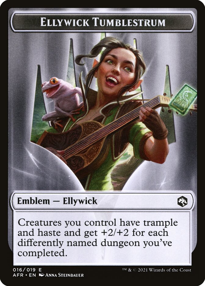 Treasure // Ellywick Tumblestrum Emblem Double-Sided Token [Dungeons & Dragons: Adventures in the Forgotten Realms Tokens] Magic: The Gathering