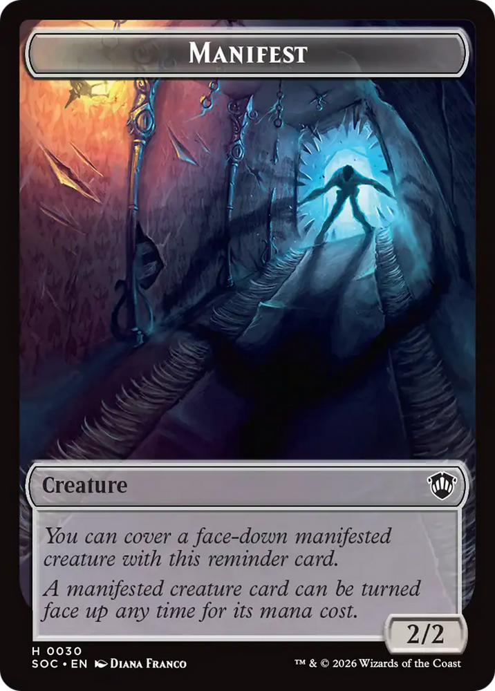 Elemental (0020) // Manifest Double-Sided Token [Secrets of Strixhaven Commander Tokens] Magic: The Gathering