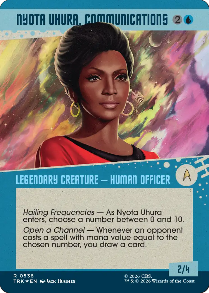 Nyota Uhura, Communications (Showcase) (Surge Foil) [Star Trek] Magic: The Gathering
