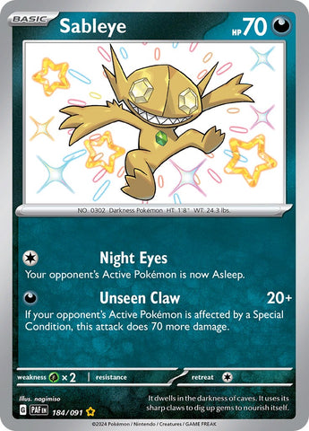 Sableye (184/091) [Scarlet & Violet: Paldean Fates] Pokémon