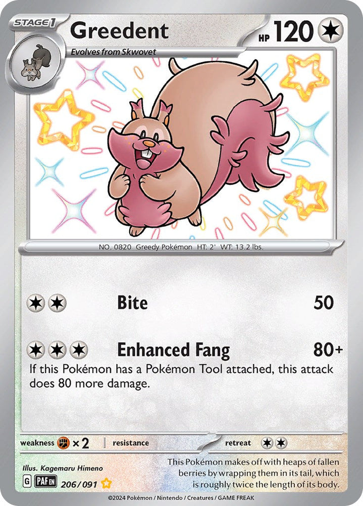 Greedent (206/091) [Scarlet & Violet: Paldean Fates] Pokémon