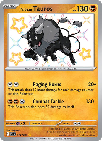 Paldean Tauros (172/091) [Scarlet & Violet: Paldean Fates] Pokémon