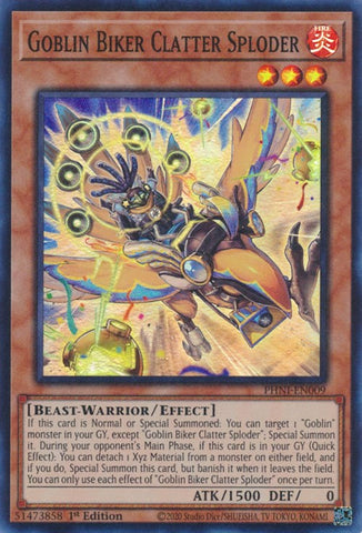 Goblin Biker Clatter Sploder [PHNI-EN009] Super Rare Yu-Gi-Oh!