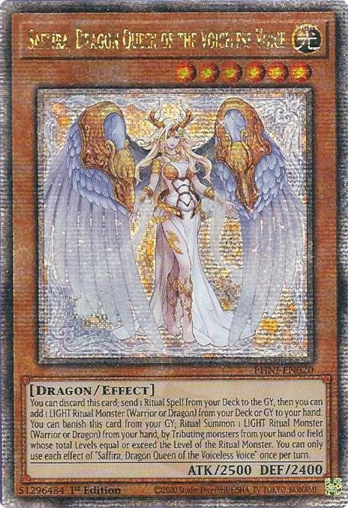 Saffira, Dragon Queen of the Voiceless Voice [PHNI-EN020] Quarter Century Secret Rare Yu-Gi-Oh!