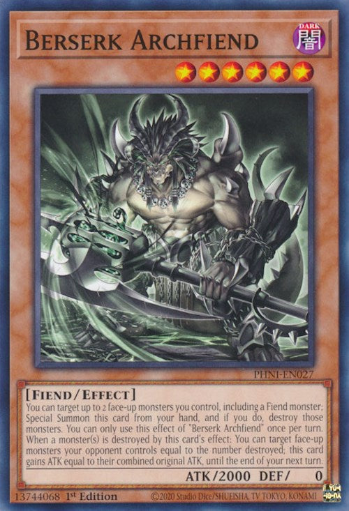 Berserk Archfiend [PHNI-EN027] Common Yu-Gi-Oh!
