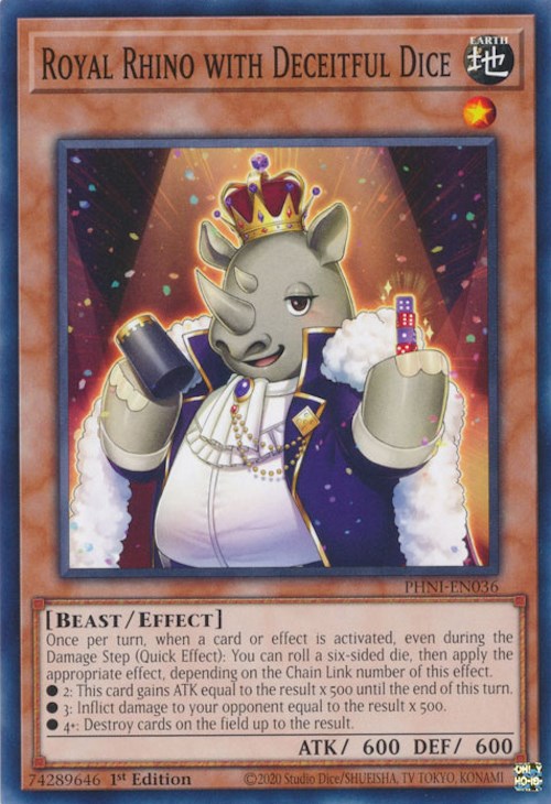 Royal Rhino with Deceitful Dice [PHNI-EN036] Common Yu-Gi-Oh!