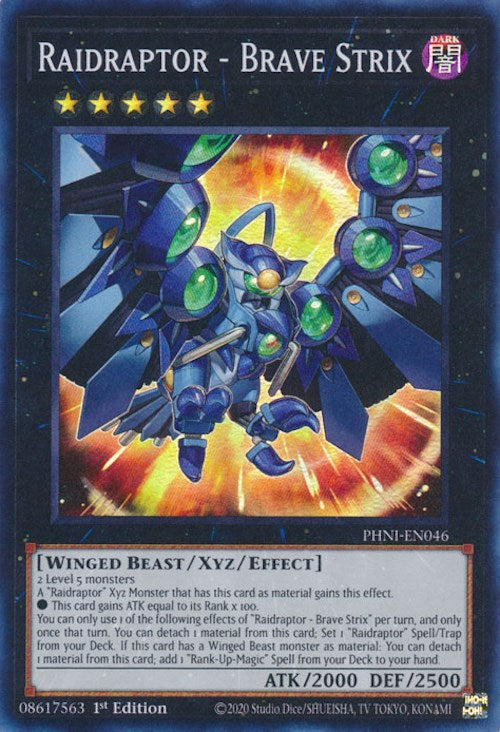 Raidraptor - Brave Strix [PHNI-EN046] Super Rare Yu-Gi-Oh!