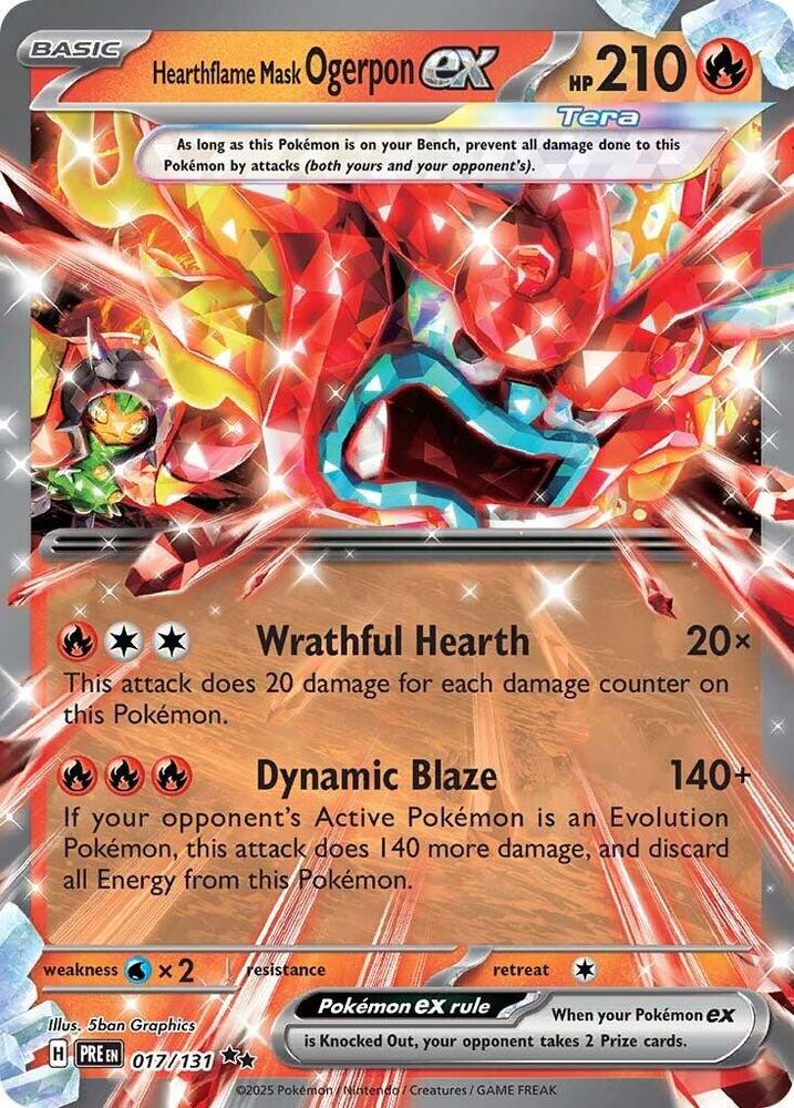 Hearthflame Mask Ogerpon ex (017/131) [Scarlet & Violet: Prismatic Evolutions] Pokémon
