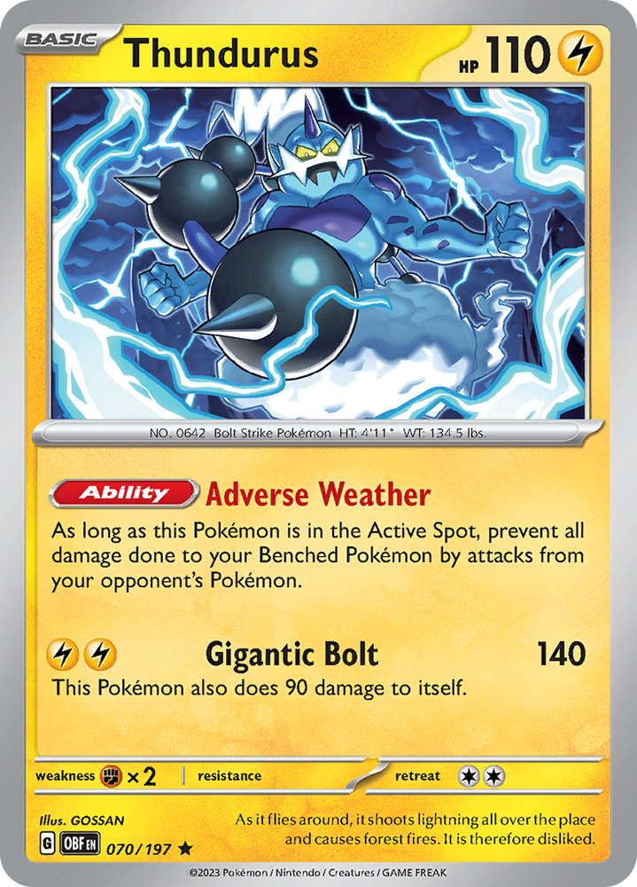 Thundurus (070/197) [Scarlet & Violet: Obsidian Flames] Pokémon