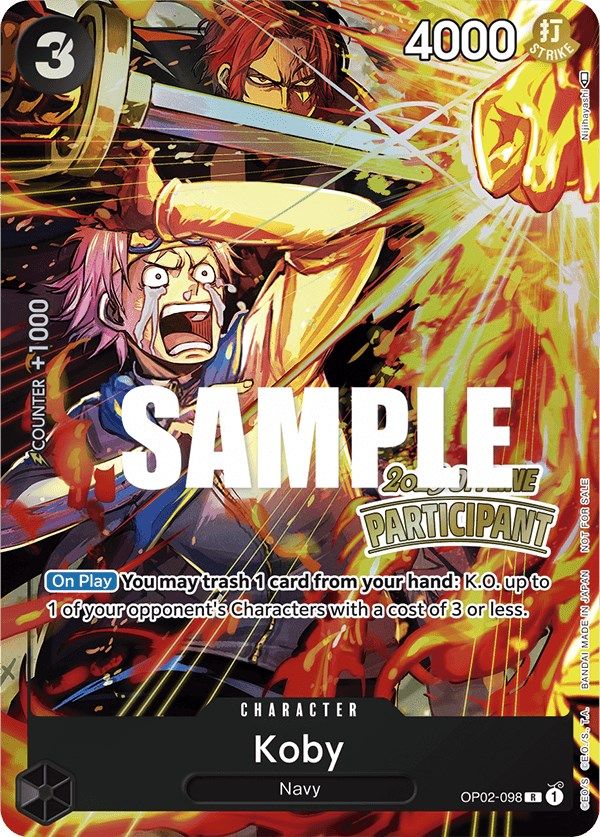 Koby (Offline Regional 2023) [Participant] [One Piece Promotion Cards] Bandai