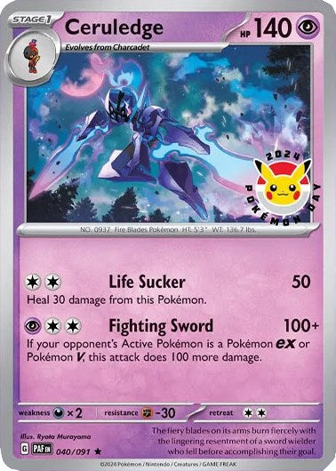Ceruledge (040/091) (Pokemon Day 2024)(Cosmos Holo) [Scarlet & Violet: Black Star Promos] Pokémon