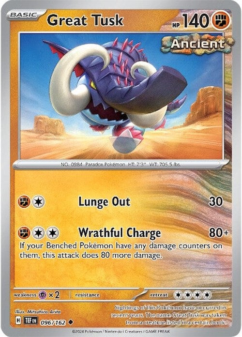 Great Tusk (096/162) [Scarlet & Violet: Temporal Forces] Pokémon