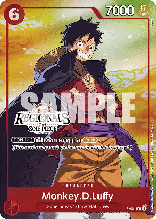 Monkey.D.Luffy (Offline Regional 2024 Vol. 2) [Participant] [One Piece Promotion Cards] Bandai