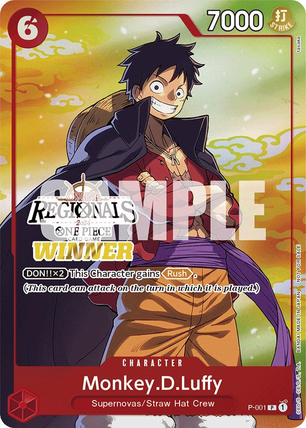Monkey.D.Luffy (Online Regional 2024 Vol. 2) [Winner] [One Piece Promotion Cards] Bandai