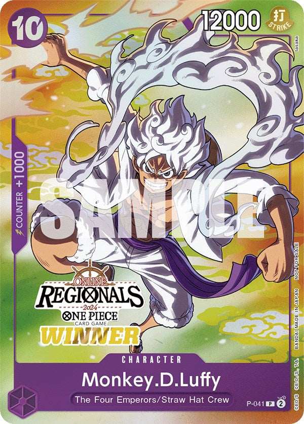 Monkey.D.Luffy (Online Regional 2024 Vol. 2) [Winner] [One Piece Promotion Cards] Bandai