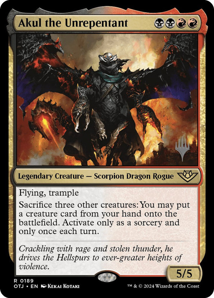 Akul the Unrepentant (Promo Pack) [Outlaws of Thunder Junction Promos] Magic: The Gathering