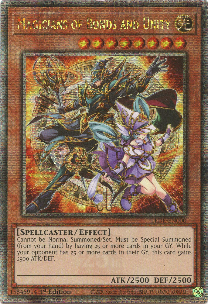 Magicians of Bonds and Unity [LEDE-EN000] Quarter Century Secret Rare Yu-Gi-Oh!