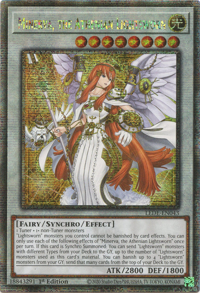 Minerva, the Athenian Lightsworn (Quarter Century Secret Rare) [LEDE-EN043] Quarter Century Secret Rare Yu-Gi-Oh!