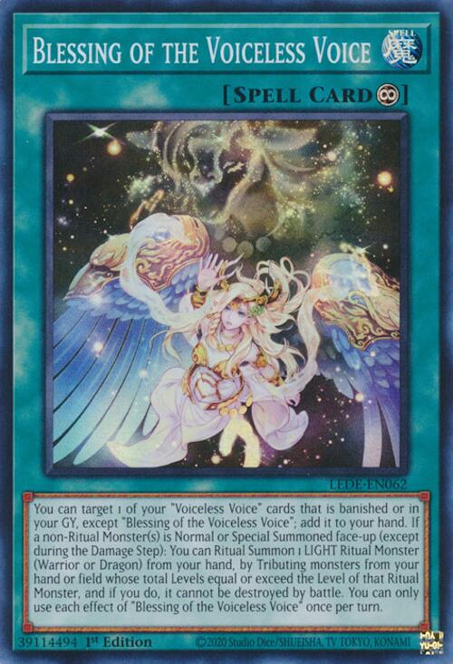 Blessing of the Voiceless Voice [LEDE-EN062] Super Rare Yu-Gi-Oh!