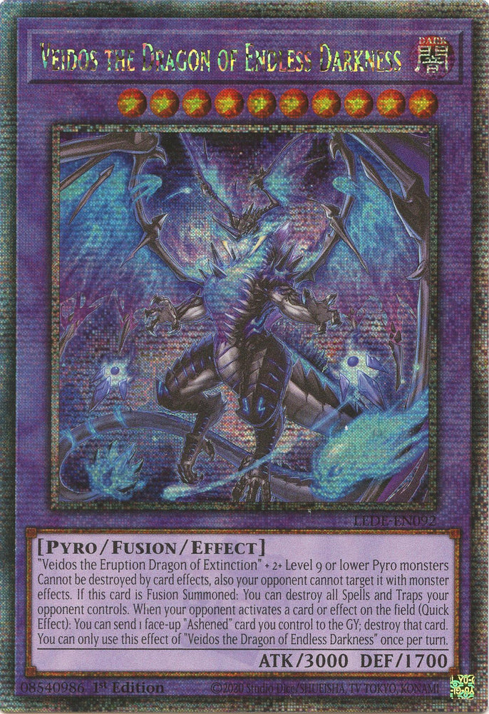 Veidos the Dragon of Endless Darkness (Quarter Century Secret Rare) [LEDE-EN092] Quarter Century Secret Rare Yu-Gi-Oh!