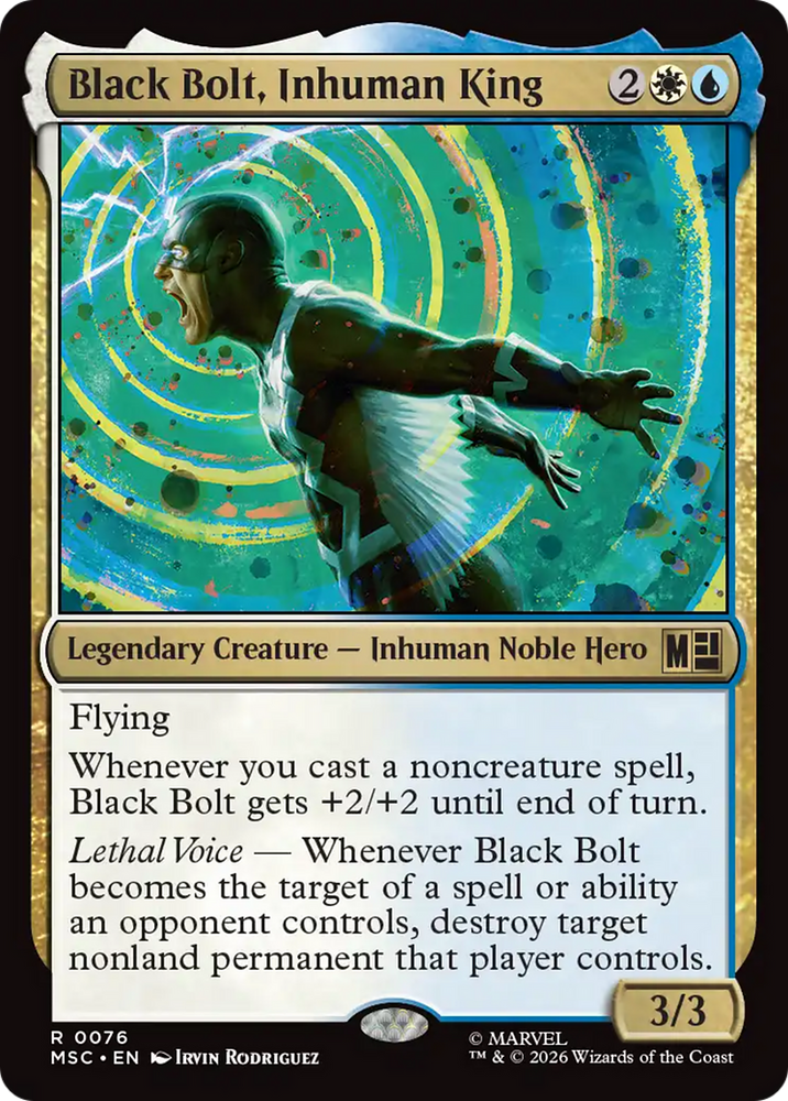 Black Bolt, Inhuman King (Surge Foil) [Marvel Super Heroes Commander] Magic: The Gathering