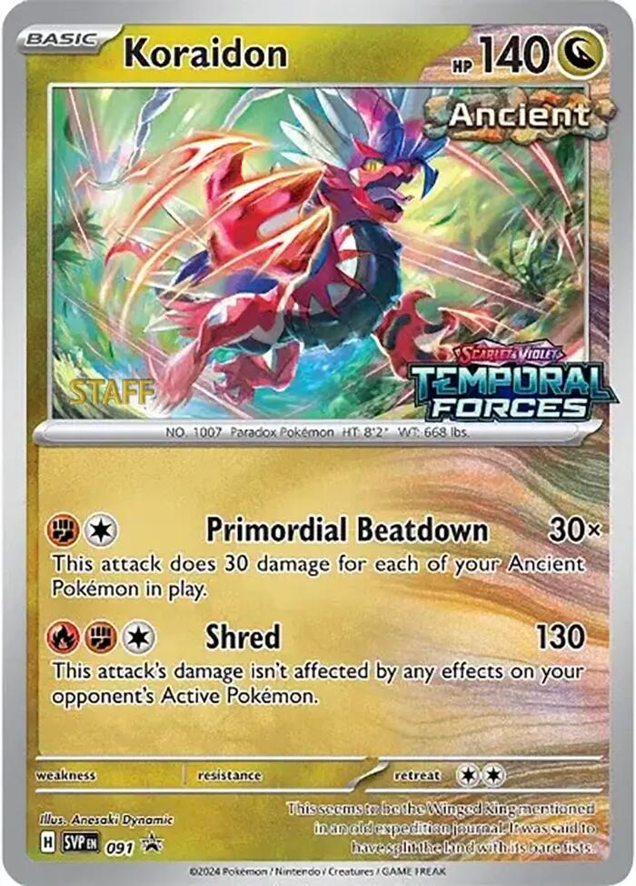 Koraidon (091) (Stamped) (Staff) [Scarlet & Violet: Black Star Promos] Pokémon