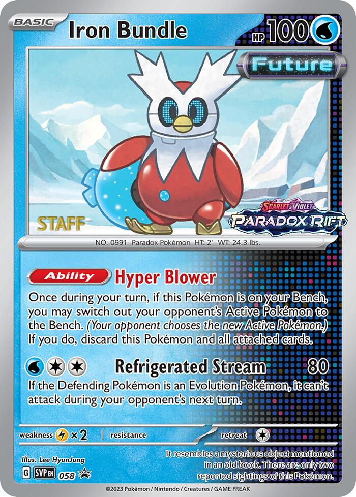 Iron Bundle (058) (Staff Prerelease Promo) [Scarlet & Violet: Black Star Promos] Pokémon