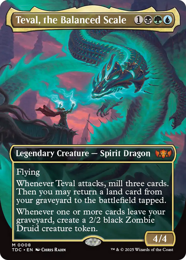 Teval, the Balanced Scale (Borderless) [Tarkir: Dragonstorm Commander] Magic: The Gathering