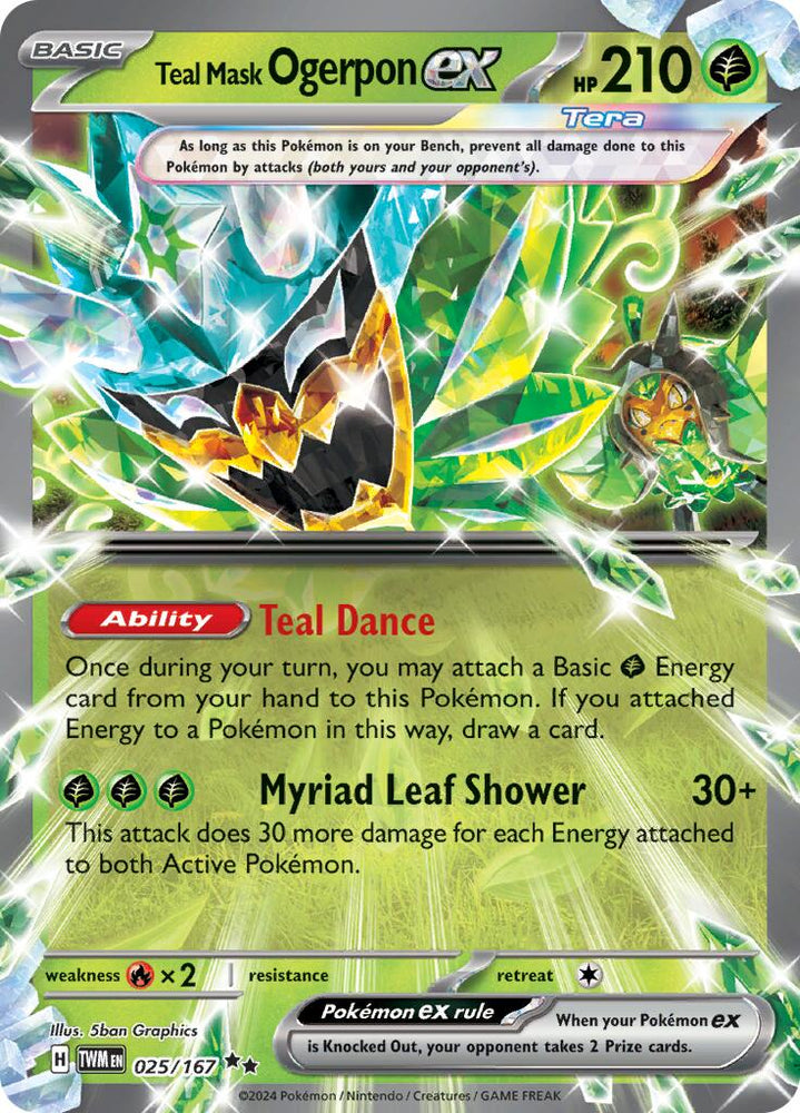 Teal Mask Ogerpon ex (025/167) [Scarlet & Violet: Twilight Masquerade] Pokémon