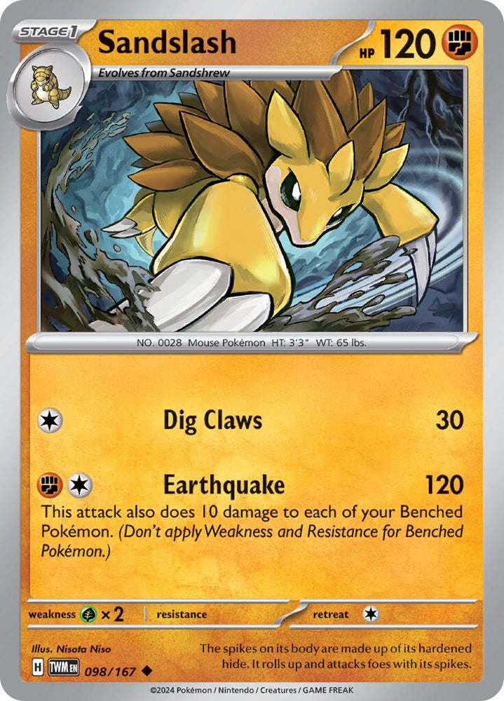Sandslash (098/167) [Scarlet & Violet: Twilight Masquerade] Pokémon