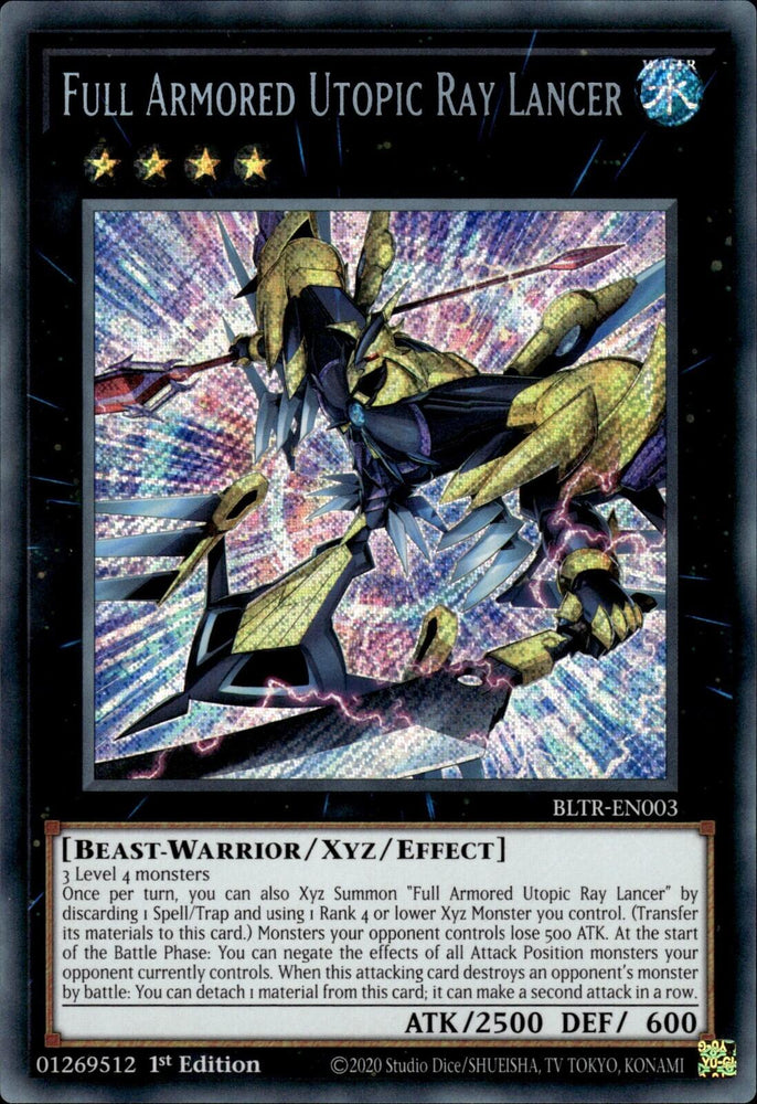 Full Armored Utopic Ray Lancer [BLTR-EN003] Secret Rare Yu-Gi-Oh!
