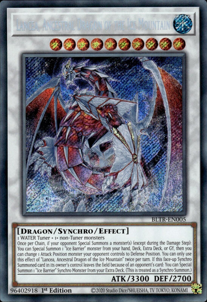 Lancea, Ancestral Dragon of the Ice Mountain [BLTR-EN005] Secret Rare Yu-Gi-Oh!