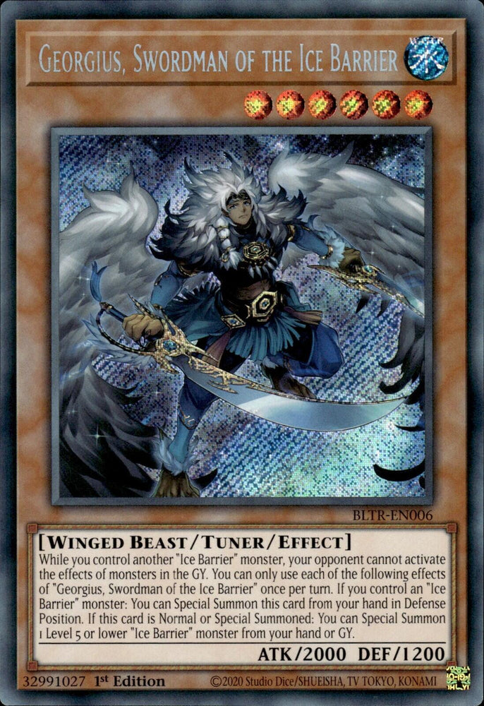 Georgius, Swordman of the Ice Barrier [BLTR-EN006] Secret Rare Yu-Gi-Oh!
