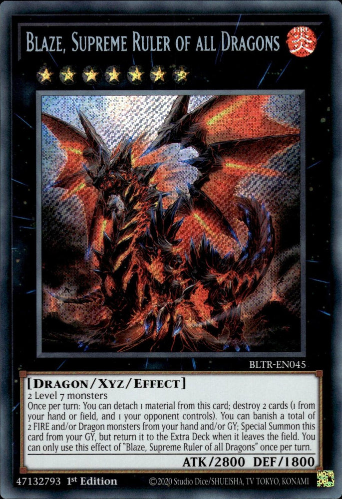 Blaze, Supreme Ruler of all Dragons [BLTR-EN045] Secret Rare Yu-Gi-Oh!