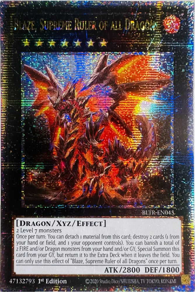 Blaze, Supreme Ruler of all Dragons (Quarter Century Secret Rare) [BLTR-EN045] Quarter Century Secret Rare Yu-Gi-Oh!