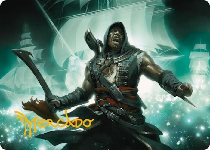 Adewale, Breaker of Chains Art Card (Gold-Stamped Signature) [Assassin's Creed Art Series] Magic: The Gathering