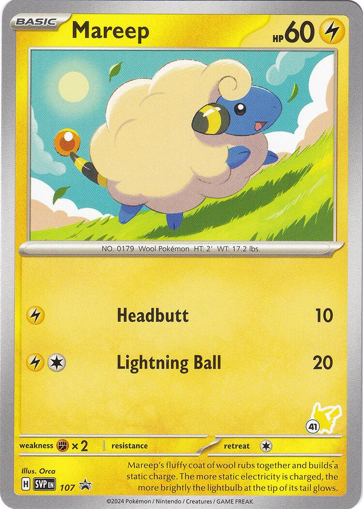 Mareep (107) (Pikachu Stamp #41) [Battle Academy 2024] Pokémon