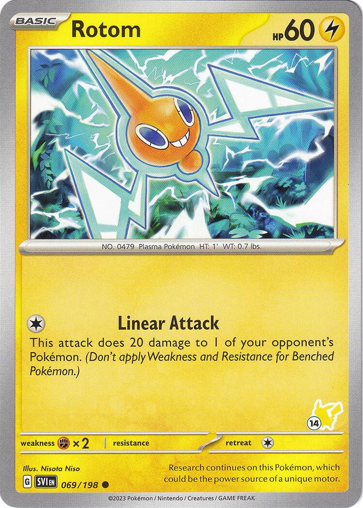 Rotom (069/198) (Pikachu Stamp #14) [Battle Academy 2024] Pokémon