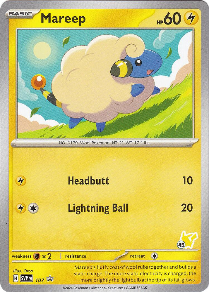 Mareep (107) (Pikachu Stamp #45) [Battle Academy 2024] Pokémon