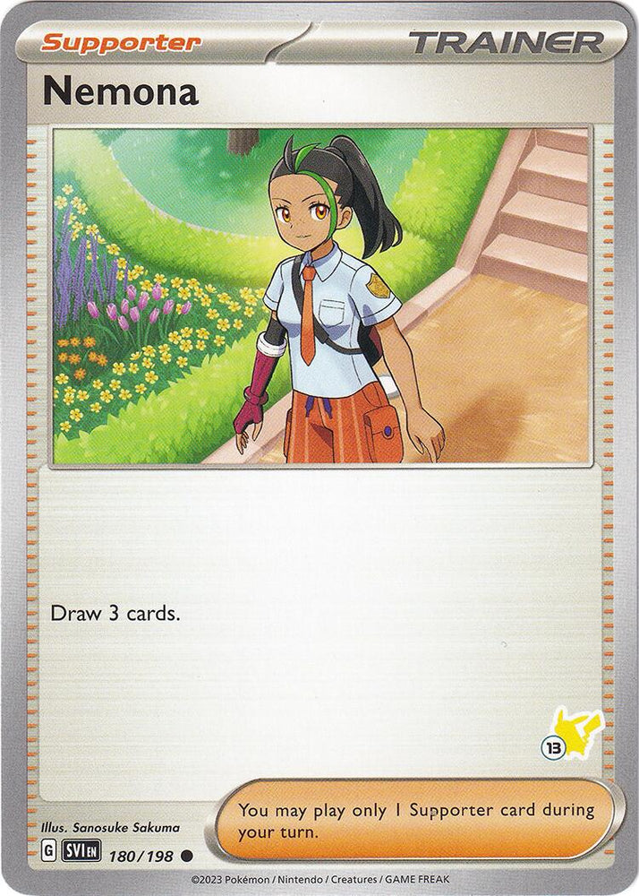 Nemona (180/198) (Pikachu Stamp #13) [Battle Academy 2024] Pokémon