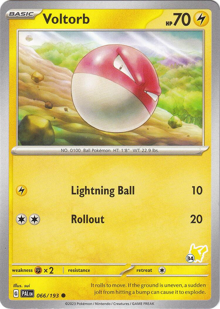 Voltorb (066/193) (Pikachu Stamp #34) [Battle Academy 2024] Pokémon
